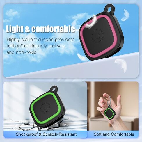2-Pack Silicone Case for Tile Mate (2024/2022), Rugged Full Protective Cover for Tile Life360 Mate Tracker Anti-Slip Soft Tlie Mate Holder with Key Ring for Keys, Bag, Luggage, Pets (Black+Blue) in Kuwait