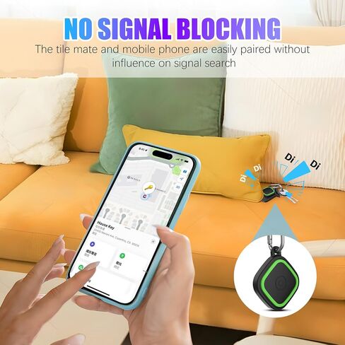 2-Pack Silicone Case for Tile Mate (2024/2022), Rugged Full Protective Cover for Tile Life360 Mate Tracker Anti-Slip Soft Tlie Mate Holder with Key Ring for Keys, Bag, Luggage, Pets (Black+Blue) in Kuwait