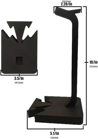 Modern Black Headphone Stand with Unique Star‑Shaped Base – Universal Headset Holder and Desk Organizer. and a Custom Text Add(Optoinal) in Saudi Arabia
