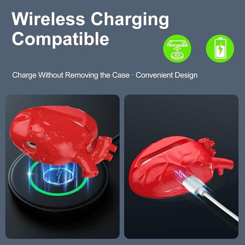 Cilicone Airpods 4 Case-Cool Design Design Detective Wost with-keychain chockproof & Drop-Probless Charging متوافق مع AirPods الجيل الرابع للرجال والنساء (أحمر) in Saudi Arabia