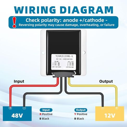 48V 36V to 12V DC Voltage Converter 20A 240W Waterproof Step Down Converter for Golf Cart, Voltage Regulator Reducer Transformer with Fuse in Saudi Arabia