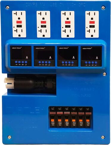 ASD Products- Turtle Power Distribution Kit Turns 30amps of 240v to 60 Amps at 120v, 4 x Dual GFCI, Individual 15 Amp Breakers in Saudi Arabia