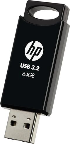 HP 712w USB 3.2 Gen 1 Flash Drive 64GB Black Up to 120MB/s Read Speed in Saudi Arabia