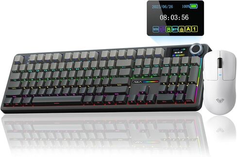 Aula Wireless Keyboard و Mouse Combo ، F108 PRO PRO بالحجم الكامل لوحة المفاتيح الميكانيكية SC680 in Saudi Arabia
