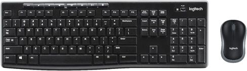 Logitech MK270 Wireless Keyboard & Mouse Combo Active Lifestyle Travel Home Office Must-Have Modern Bundle with Mini Portable Wireless Bluetooth Speaker, Gel Wrist Pad & Gel Mouse Pad in Saudi Arabia