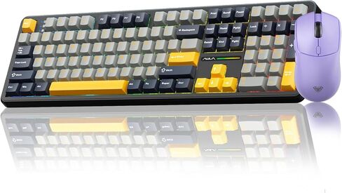 Aula Wireless Keyboard و Mouse Combo ، F108 Full Size Mechanical Keyboard SC580 Tri-Mode Mouse in Saudi Arabia
