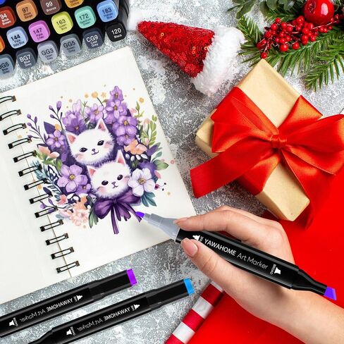 أقلام ماركر 80 لونًا، علامات فنية لرسم أقلام الفنان والتلوين والتسطير، صناعة بطاقات الرسم التوضيحي، للطلاب المانجا رسم مجموعة أقلام ماركر دائمة in Kuwait