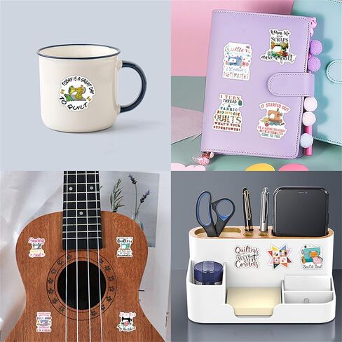 55Pcs Quilting Stickers Sewing Machine Theme Waterproof Vinyl for Sewing for Cup Water Bottles Laptop Luggage Computer Mobile Phone Guitar Skateboard Decoration (Sewing) in Kuwait