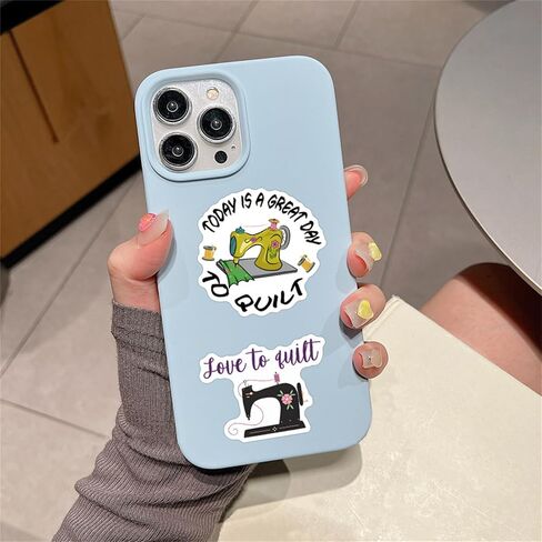 55Pcs Quilting Stickers Sewing Machine Theme Waterproof Vinyl for Sewing for Cup Water Bottles Laptop Luggage Computer Mobile Phone Guitar Skateboard Decoration (Sewing) in Kuwait
