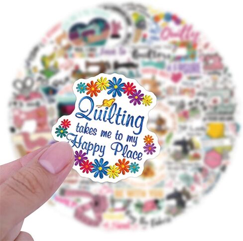 55Pcs Quilting Stickers Sewing Machine Theme Waterproof Vinyl for Sewing for Cup Water Bottles Laptop Luggage Computer Mobile Phone Guitar Skateboard Decoration (Sewing) in Kuwait
