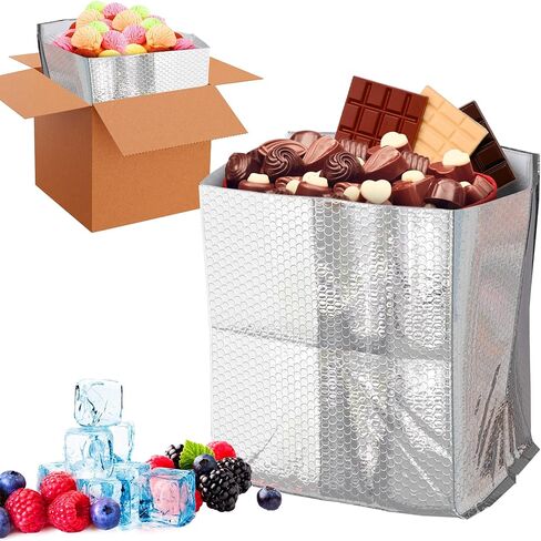 ABC Foil Insulated Box Liners 10" x 10" x 10", Pack of 5 Silver Insulated Shipping Boxes for Frozen Food, Odorless Insulated Shipping Containers, Leakproof Cold Shipping Boxes for Frozen Fish, Meat in Saudi Arabia