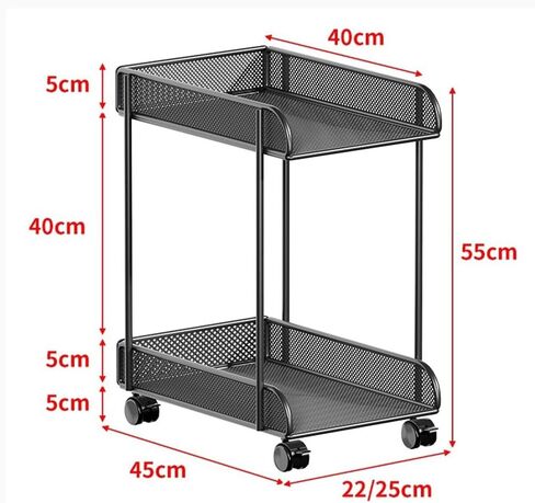 CPU Tower Stand Black PC Tower Stand 2 Tier CPU Holder Stand Metal Mobile Computer Tower Cart Home Mobile Host Case with Wheels (S) in Saudi Arabia