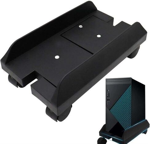 CPU Stand CPU Holder Stand, Mobile Desktop PC Tower Stand with Rolling Wheels, Floor PC Mainframe Bracket,PC Holder Cart (Black) in Saudi Arabia