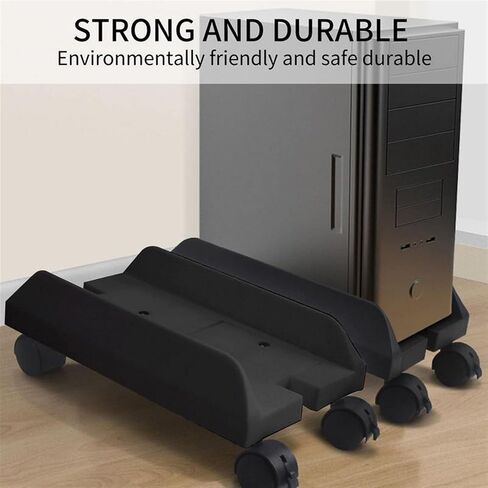 CPU Stand CPU Holder Stand, Mobile Desktop PC Tower Stand with Rolling Wheels, Floor PC Mainframe Bracket,PC Holder Cart (Black) in Saudi Arabia