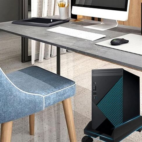 CPU Stand CPU Holder Stand, Mobile Desktop PC Tower Stand with Rolling Wheels, Floor PC Mainframe Bracket,PC Holder Cart (Black) in Saudi Arabia