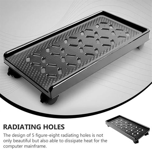 CPU Stand Desktop PC Tower Stand Floor Mobile PC CART ، تحت حامل وحدة المعالجة المركزية المكتبية مع 4 عجلات من العجلات (أسود) in Saudi Arabia