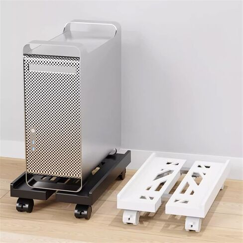 CPU Stand Rolling Desktop PC Tower Stand, Adjustable Mobile CPU Holder with Locking Caster Wheels, Expandable PC Case Holder (Blanc) in Saudi Arabia