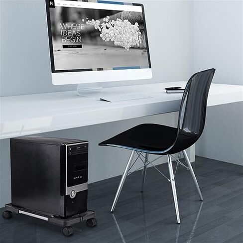 Mobile CPU Stand, Adjustable CPU Holder PC Host Cooling Chassis Bracket with Locking Caster Wheel, Scalable PC Tower Stand(White) in Saudi Arabia