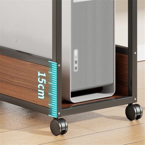 CPU Stand 2 Tier CPU Tower Stand with Wheels CPU Rolling Stand Household Multi-Layer Storage Shelf Rolling Storage Rack (L) in Saudi Arabia