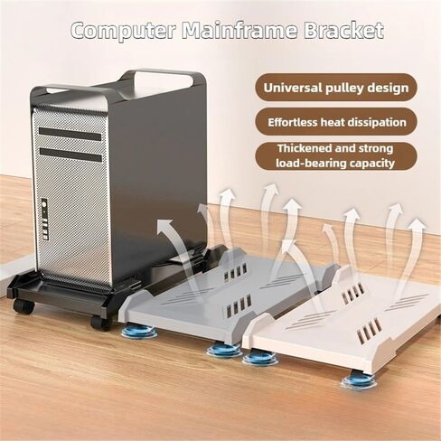 حامل وحدة المعالجة المركزية CPU STAND Mobile CPU ، حامل حالة الكمبيوتر الشخصي مع 4 عجلات تتناسب مع معظم أجهزة الكمبيوتر ، تحت مكتب وحدة المعالجة المركزية للمكتب PC CART CART TONG (GRIS) in Kuwait