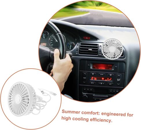Cabilock 360Degree Portable Car Air Cooler Fan USB Powered Speed Automotive Fan for Enhanced Airflow Cooling Vehicle Compact Design for Summer Comfort in Saudi Arabia