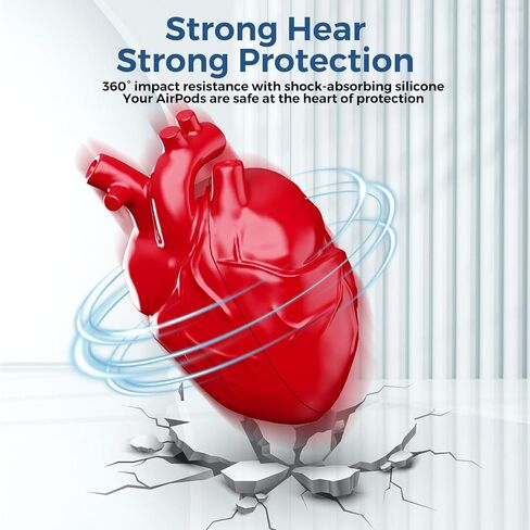 AirPods Pro 2 Case – Heart-Shaped Silicone Protective Cover with Keychain Shockproof Design Compatible with AirPods Pro 2nd Generation (Red) in Saudi Arabia