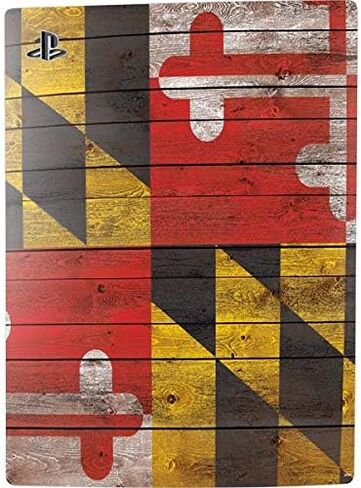 Skinit Skinit Gaming Gaming Skiner مع حزمة PS5 - Maryland Flag Dark Wood Design in Kuwait