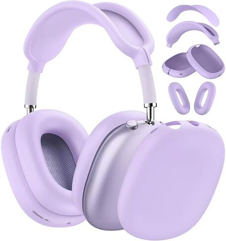 غطاء الحالة لسماعات الهواء الأقصى Airpods ، 4 من 1 في 1 ناعمة من الجلد TPU مضاد للخلع ، والملحقات الشفافة الغطاء الوقائي فائقة ل Apple Airpods Max USB-C (2024/2020) ، وردي in Kuwait