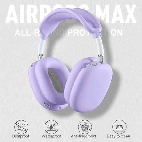 غطاء الحالة لسماعات الهواء الأقصى Airpods ، 4 من 1 في 1 ناعمة من الجلد TPU مضاد للخلع ، والملحقات الشفافة الغطاء الوقائي فائقة ل Apple Airpods Max USB-C (2024/2020) ، وردي in Kuwait