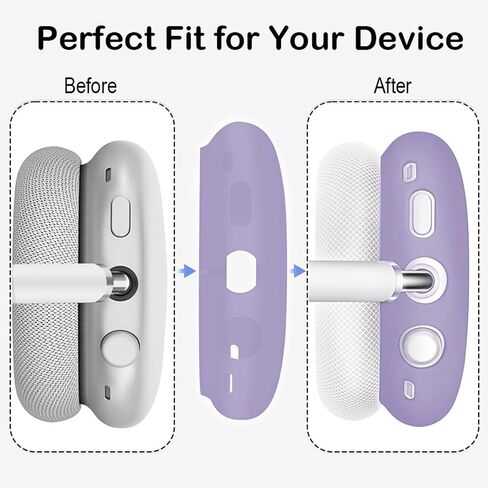 غطاء الحالة لسماعات الهواء الأقصى Airpods ، 4 من 1 في 1 ناعمة من الجلد TPU مضاد للخلع ، والملحقات الشفافة الغطاء الوقائي فائقة ل Apple Airpods Max USB-C (2024/2020) ، وردي in Kuwait
