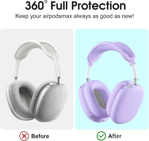 غطاء الحالة لسماعات الهواء الأقصى Airpods ، 4 من 1 في 1 ناعمة من الجلد TPU مضاد للخلع ، والملحقات الشفافة الغطاء الوقائي فائقة ل Apple Airpods Max USB-C (2024/2020) ، وردي in Kuwait