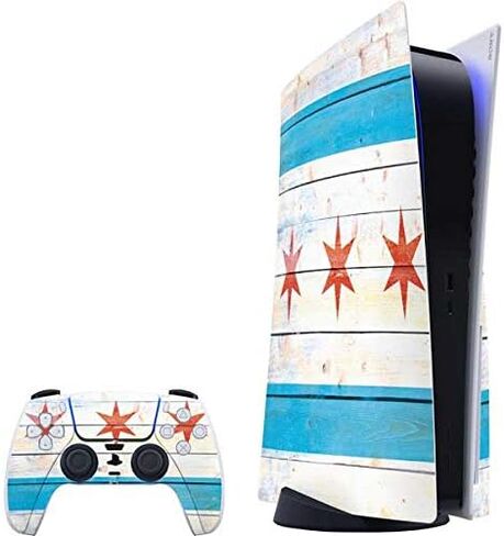 Skinit Skinit Gaming Gaming Skiner مع حزمة PS5 - Maryland Flag Dark Wood Design in Saudi Arabia