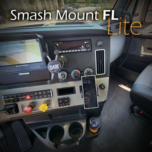 Smash Mount FL ، Freightliner Cascadia Phone Holder Kit 2018-2024 ، 1 بوصة متوافقة مع RAM أو 1 ملم. in Kuwait