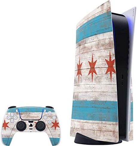 Skinit Skinit Gaming Gaming Skiner مع حزمة PS5 - Maryland Flag Dark Wood Design in Kuwait