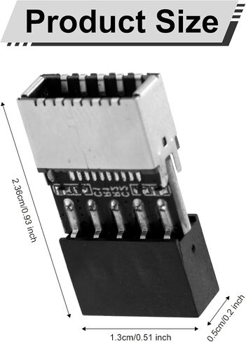 BOXOB USB 3.2 Gen 1 Header Adapter, 9Pin to Type-E/USB C Front Panel Adapter Motherboard Header Converter for Enhanced Connectivity in Saudi Arabia