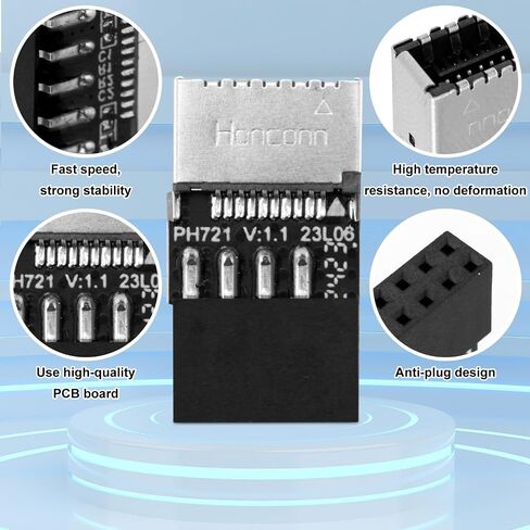 BOXOB USB 3.2 Gen 1 Header Adapter, 9Pin to Type-E/USB C Front Panel Adapter Motherboard Header Converter for Enhanced Connectivity in Saudi Arabia