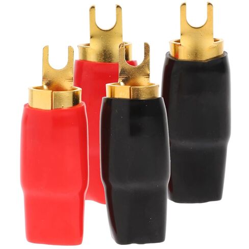 Gatuida 2 أزواج من النحاس Golden Plated 0 Gauge Spade Terminal Crimp Connsors Spade Fork Connsors Plugs Prestbar in Kuwait