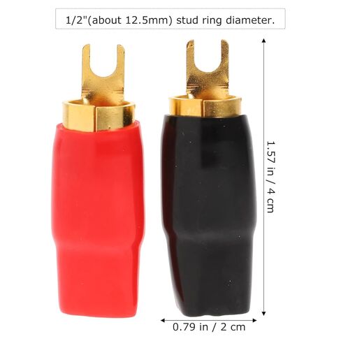 Gatuida 2 أزواج من النحاس Golden Plated 0 Gauge Spade Terminal Crimp Connsors Spade Fork Connsors Plugs Prestbar in Kuwait