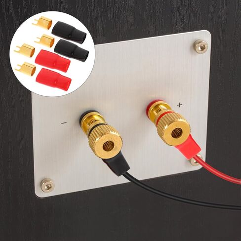 Gatuida 2 أزواج من النحاس Golden Plated 0 Gauge Spade Terminal Crimp Connsors Spade Fork Connsors Plugs Prestbar in Kuwait