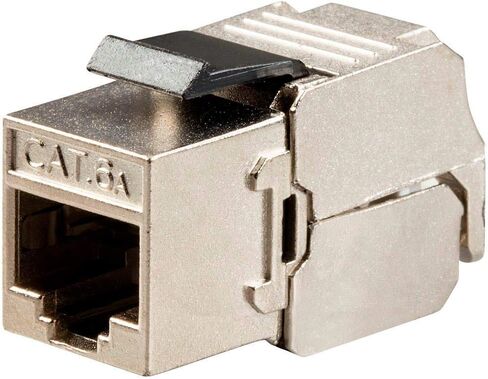 Monoprice Cat6A RJ-45 Keystone - Slim Type, 180-Degree, Shielded, Die Cast, Black - Entegrade Series in Saudi Arabia