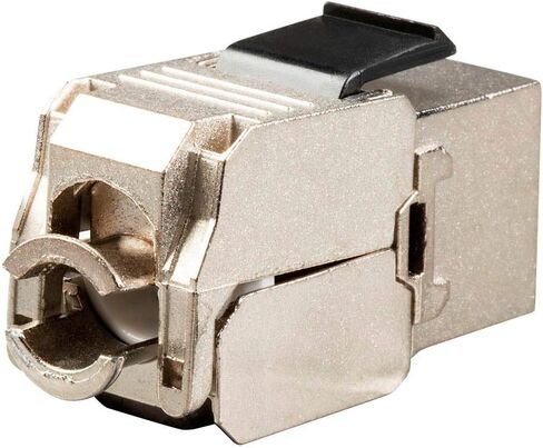 Monoprice Cat6A RJ-45 Keystone - Slim Type, 180-Degree, Shielded, Die Cast, Black - Entegrade Series in Saudi Arabia