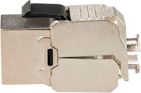 Monoprice Cat6A RJ-45 Keystone - Slim Type, 180-Degree, Shielded, Die Cast, Black - Entegrade Series in Saudi Arabia