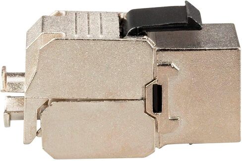 Monoprice Cat6A RJ-45 Keystone - Slim Type, 180-Degree, Shielded, Die Cast, Black - Entegrade Series in Saudi Arabia