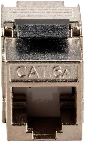 Monoprice Cat6A RJ-45 Keystone - Slim Type, 180-Degree, Shielded, Die Cast, Black - Entegrade Series in Saudi Arabia