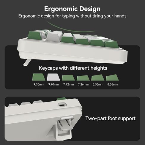 AUSDOM 98Pro Wireless Mechanical Keyboard, Triple Mode Hot-swappable Gaming Keyboard with Bluetooth 5.0, Gasket Structure, Adjustable White Backlight, Silent Keys for Windows/Mac/PC-Black& Pink in Kuwait