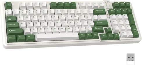 AUSDOM 98Pro Wireless Mechanical Keyboard, Triple Mode Hot-swappable Gaming Keyboard with Bluetooth 5.0, Gasket Structure, Adjustable White Backlight, Silent Keys for Windows/Mac/PC-Black& Pink in Kuwait