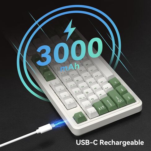 AUSDOM 98Pro Wireless Mechanical Keyboard, Triple Mode Hot-swappable Gaming Keyboard with Bluetooth 5.0, Gasket Structure, Adjustable White Backlight, Silent Keys for Windows/Mac/PC-Black& Pink in Kuwait