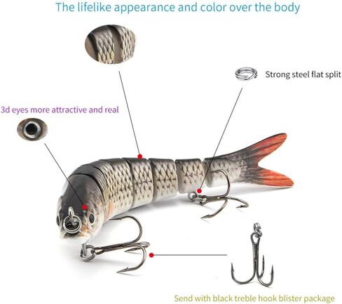 Bionic Swimming Lure Lifelike Fishing Glide Bait for Bass Trout Crappie Walleye Pike Bluegill Salmon in Saudi Arabia
