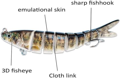 Bionic Swimming Lure Lifelike Fishing Glide Bait for Bass Trout Crappie Walleye Pike Bluegill Salmon in Saudi Arabia