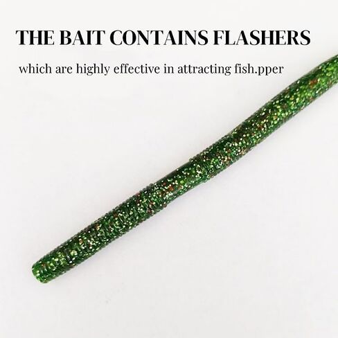 10PCS Spaghetti Worm Soft Bait - Great for Bass Fishing with Lead Insert, Slow Falling and Sinking, Ideal for Inverted Jigging, Colorful in Saudi Arabia